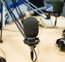 microphone at recording studio or radio station