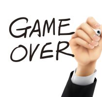 game over written by 3d hand